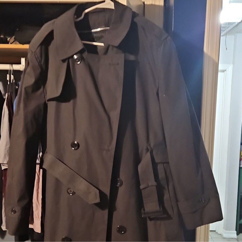 Garrison Collection‎ Men's Black All-Weather Belted Trench Coat 44R Pockets